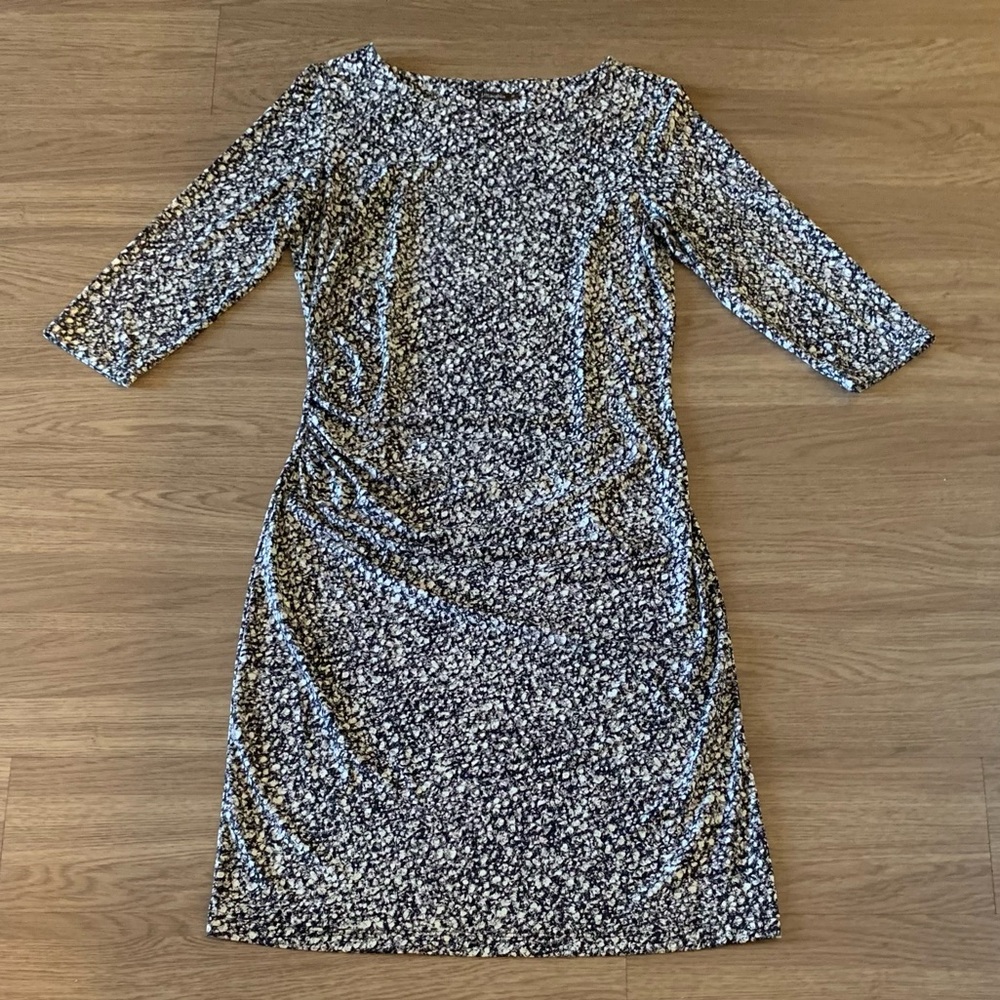 J.Mclaughlin Catalina Cloth Sage Ruched Stretch Midi Dress Size M